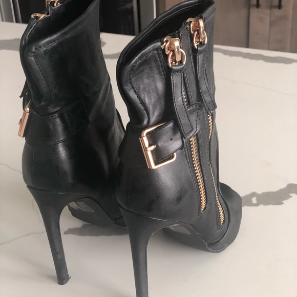 Black Open Toe Bootie - Picture 3 of 4